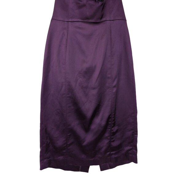 Bebe Satin Halter Dress Womens M Purple Glam Cocktail Party Evening Event - Picture 4 of 14
